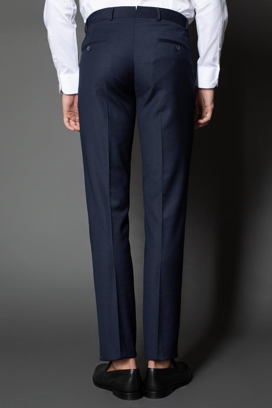 Calça Slim Lisa Bolso Faca - Marinho Noite