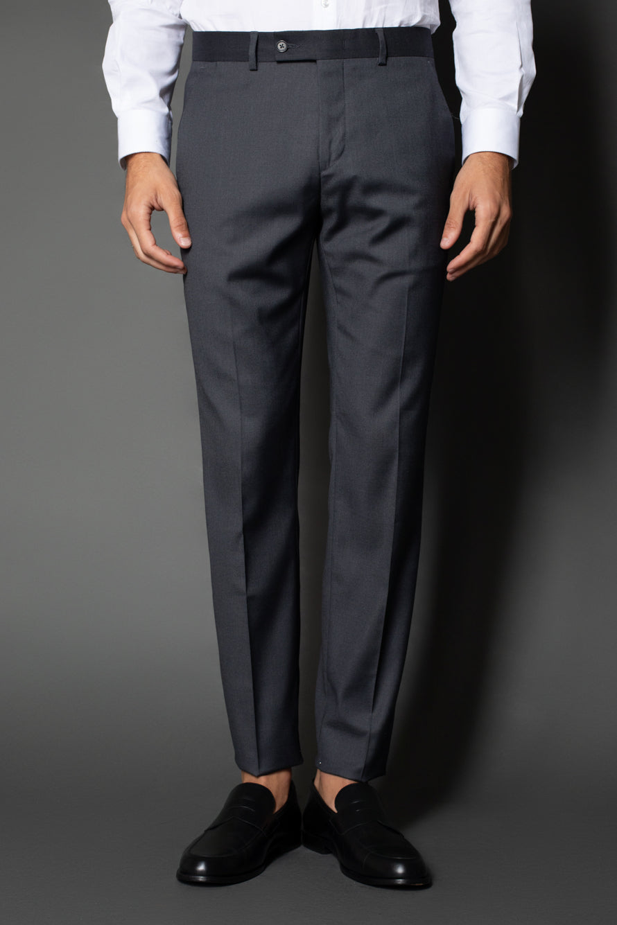 Calça Slim Lisa Bolso Faca - Chumbo