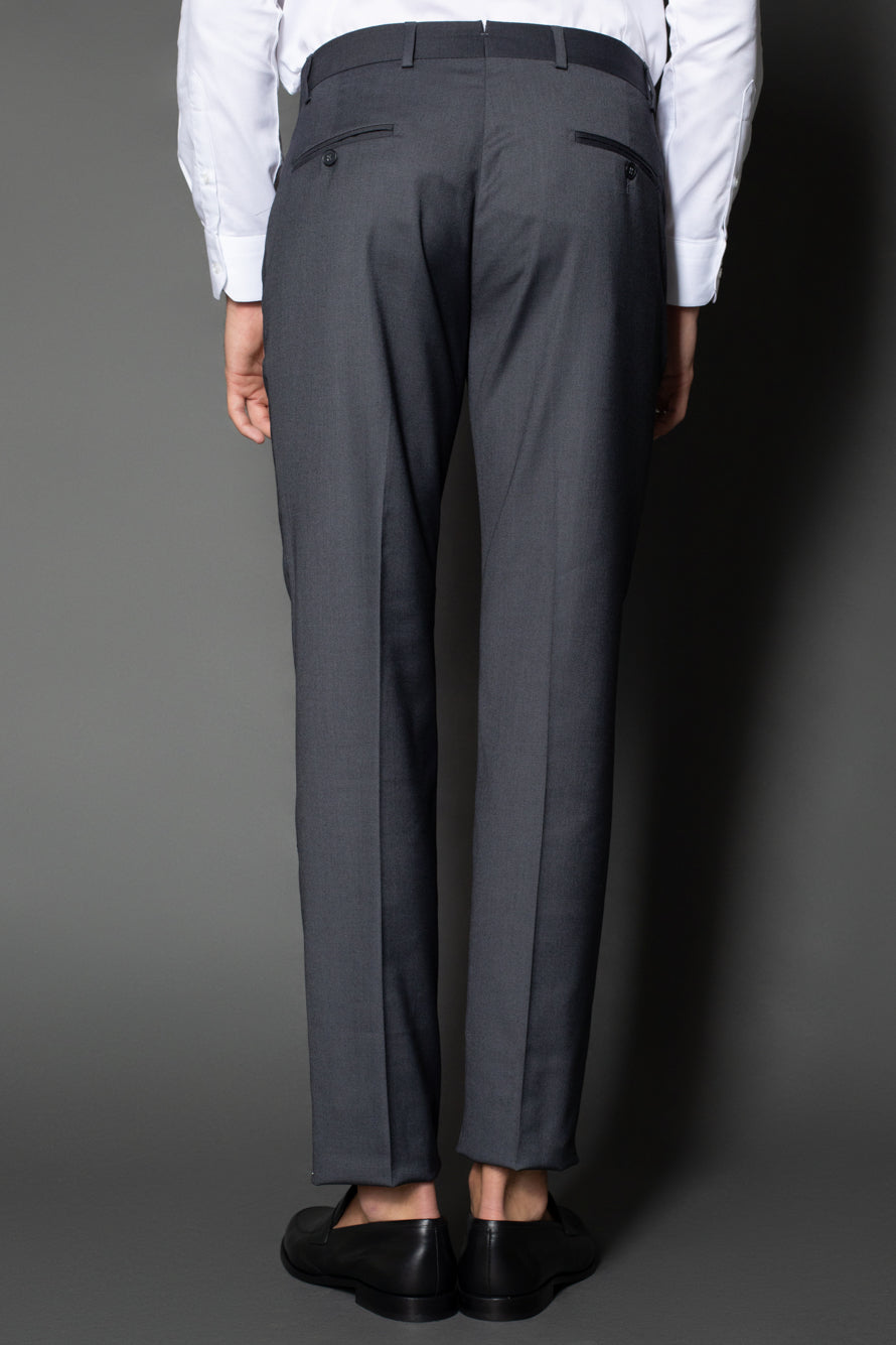 Calça Slim Lisa Bolso Faca - Chumbo
