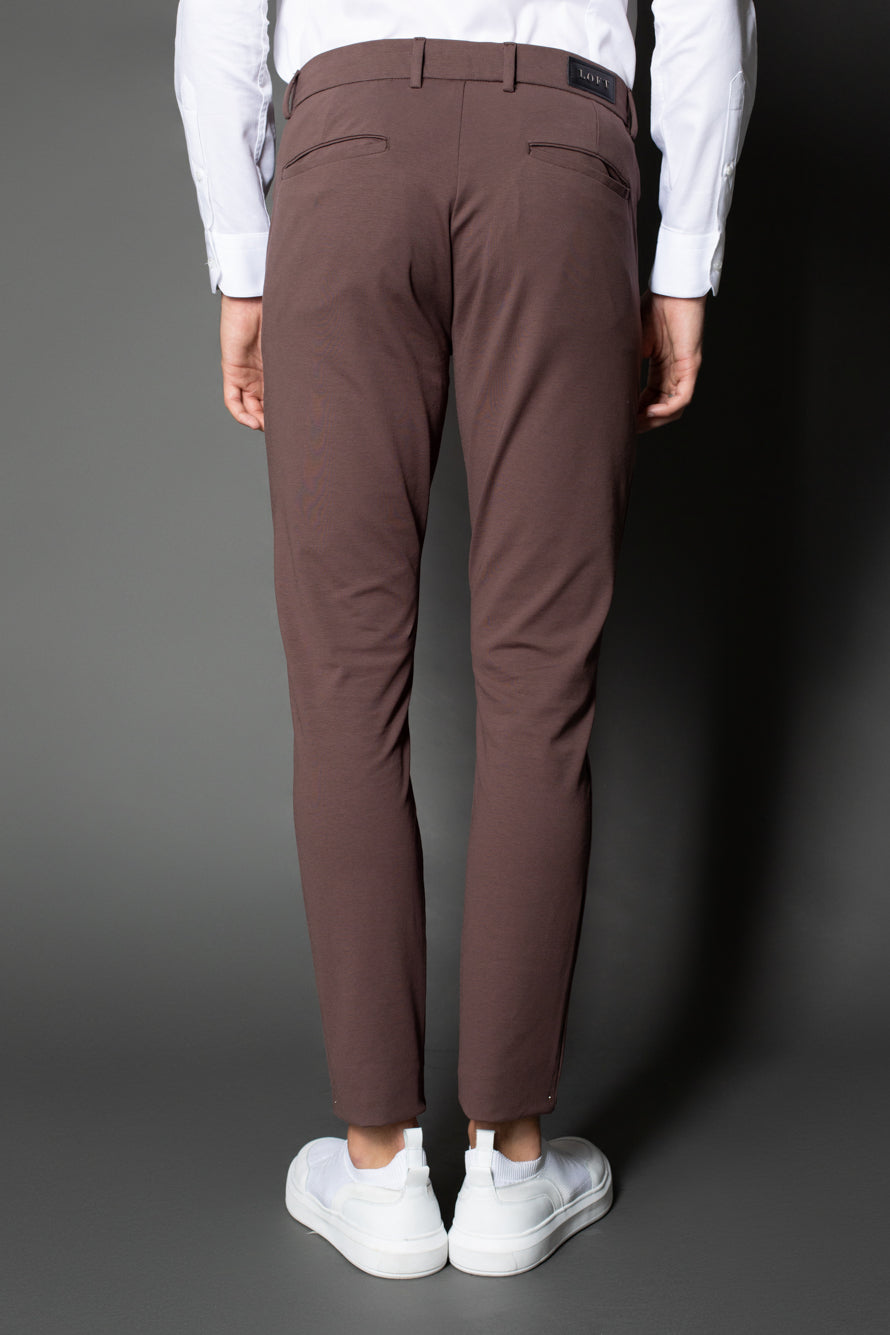 Calça Slim Malha Pima - Marrom