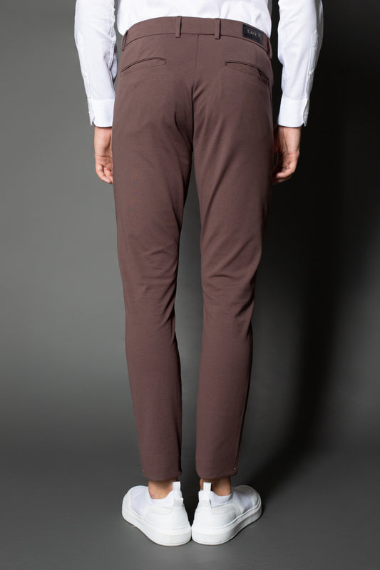 Calça Slim Malha Pima - Marrom