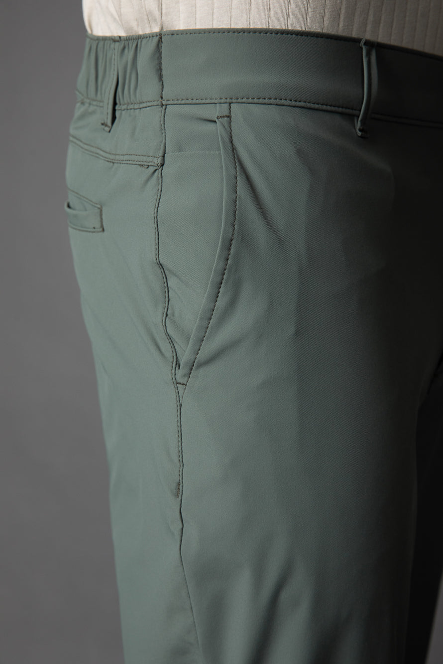 Calça Chino Slim Bolso Faca Tecnológica - Verde Militar