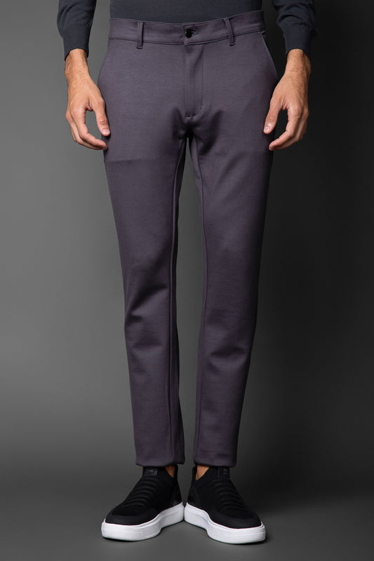 Calça Malha Slim Bolso Faca Pesponto Duplo - Grafite