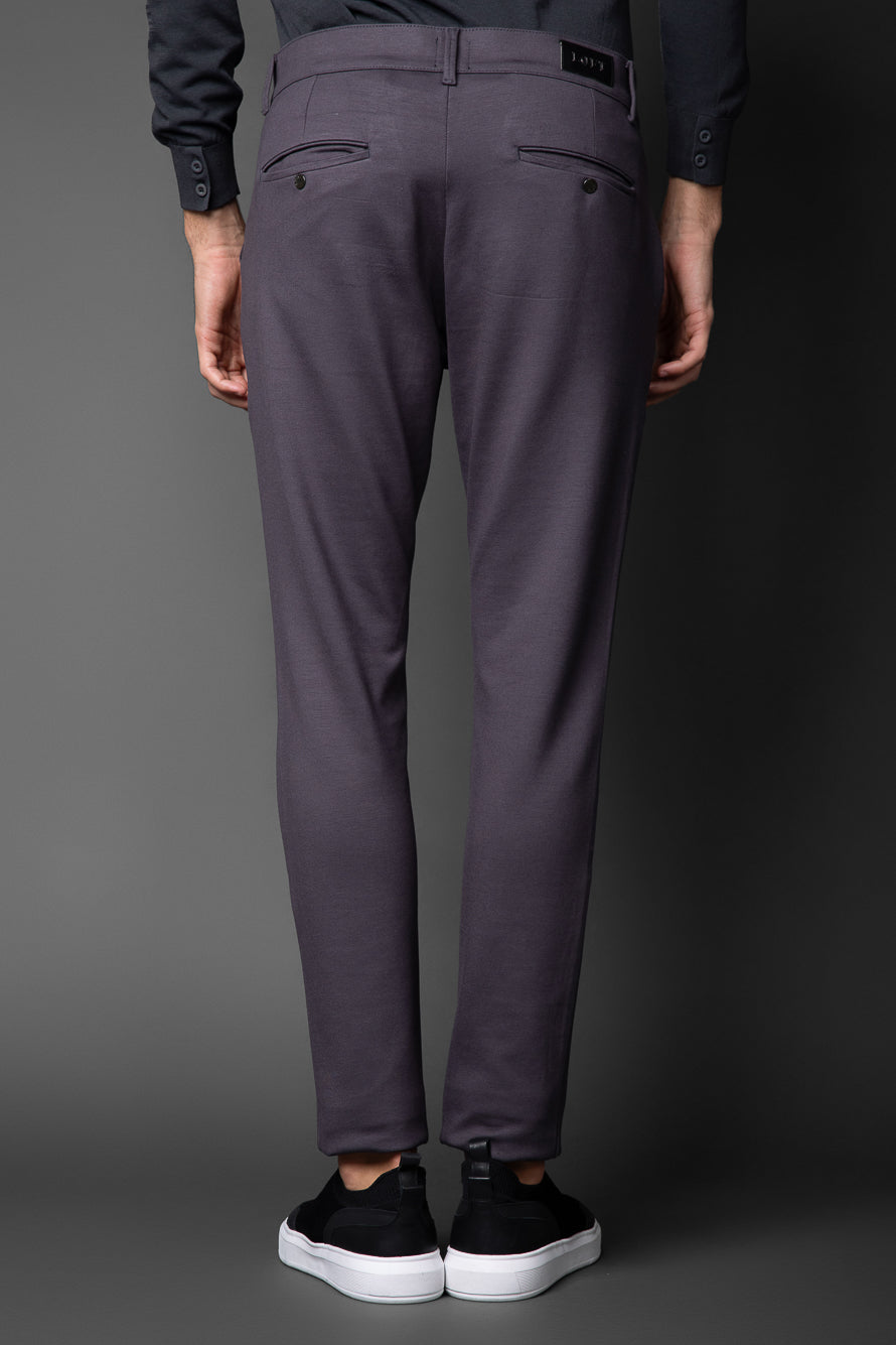 Calça Malha Slim Bolso Faca Pesponto Duplo - Grafite