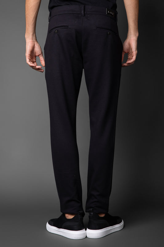 Calça Malha Slim Bolso Faca Pesponto Duplo - Preto