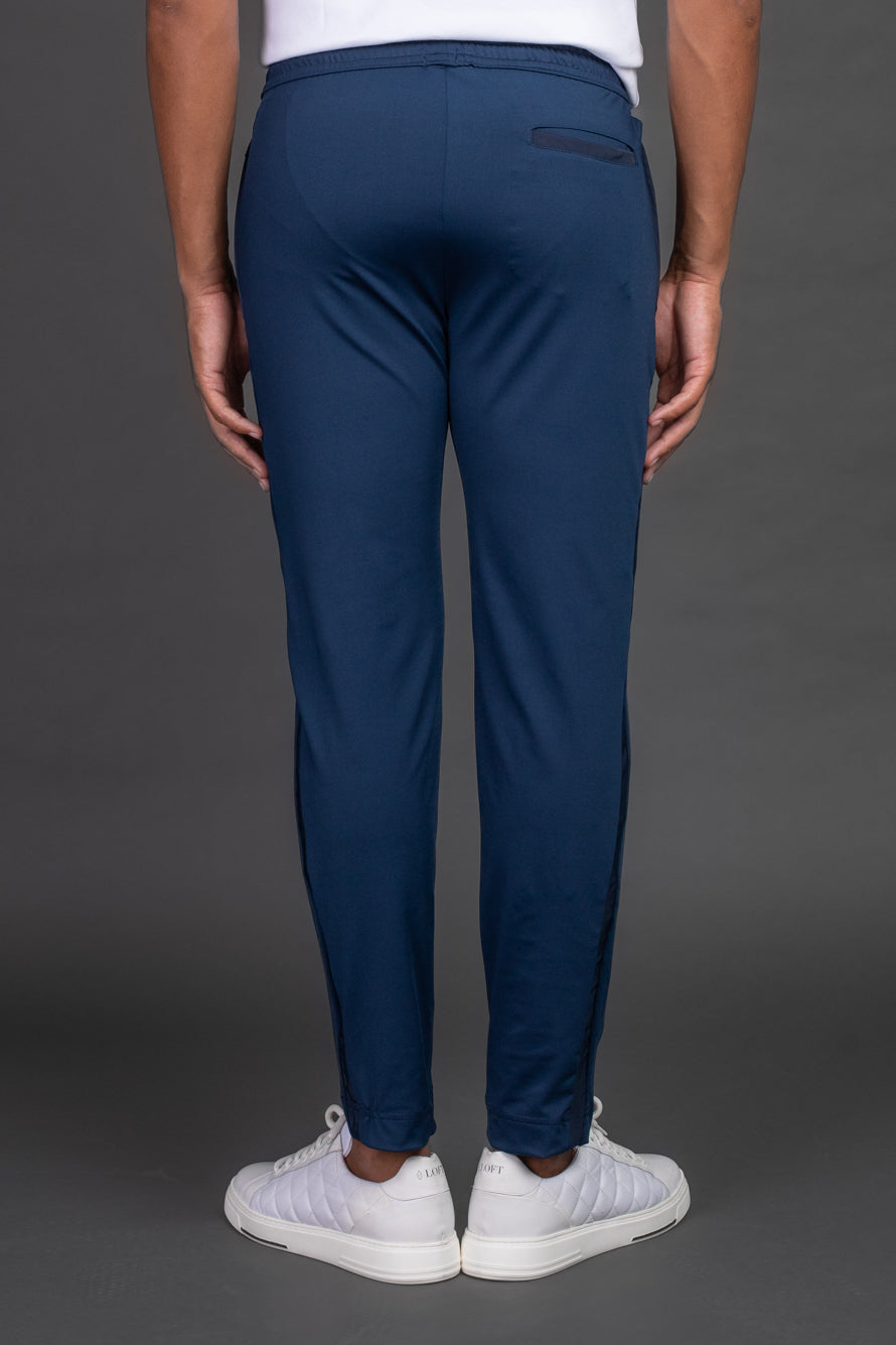 Calça Slim Com Faixa Lateral - Marinho