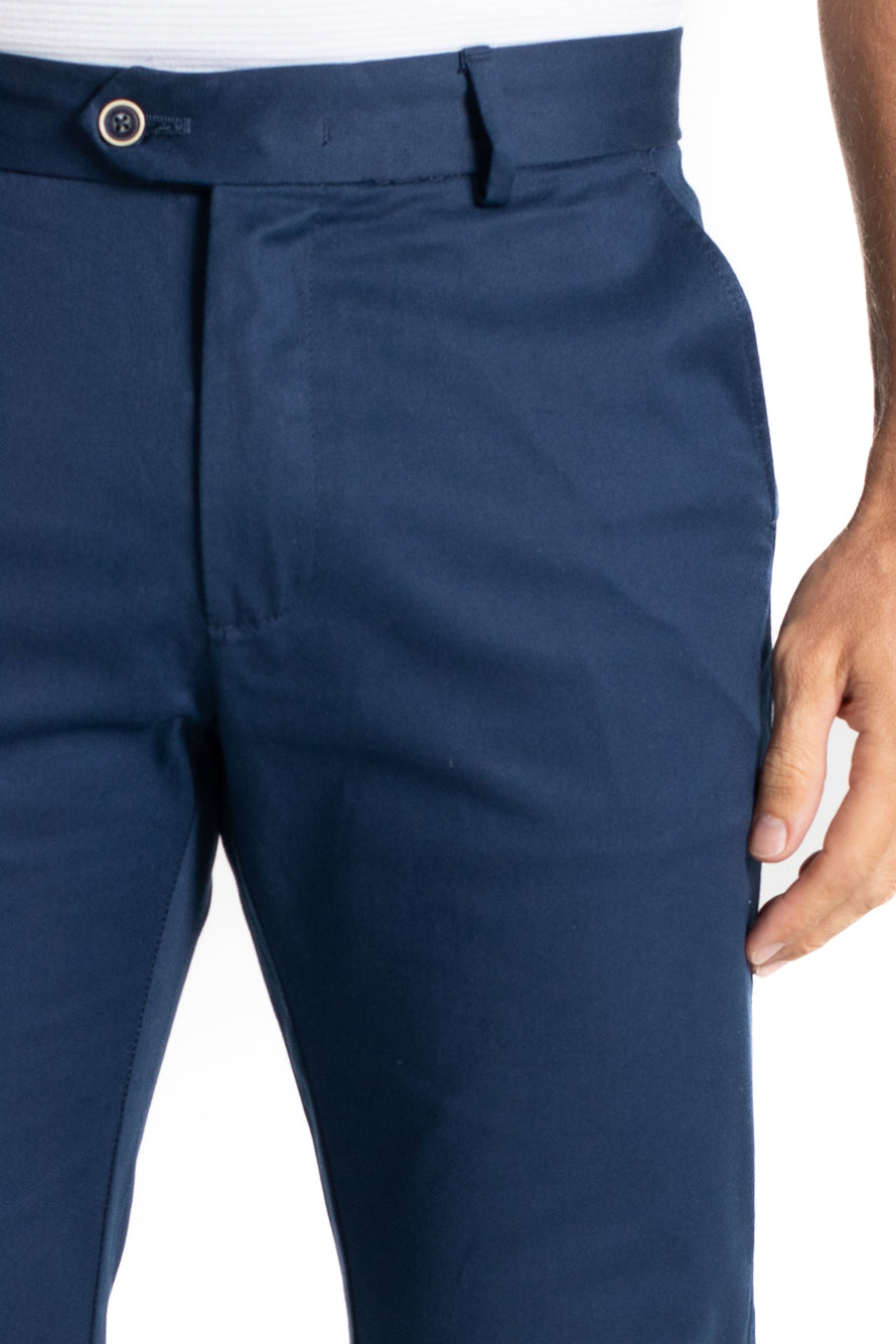 Calça Sarja Bolso Faca - Marinho