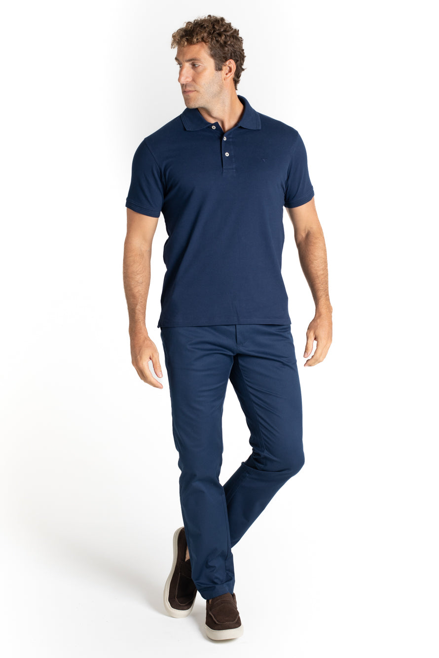 Calça Sarja Bolso Faca - Marinho