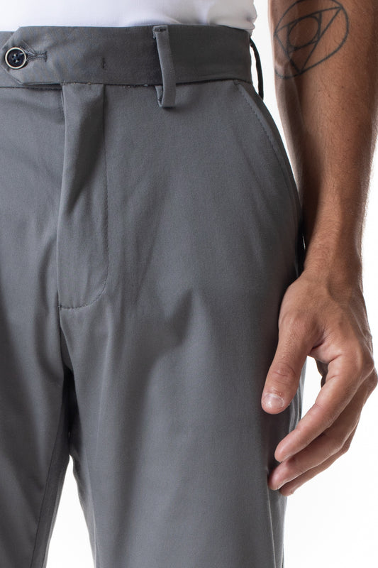 Calça Sarja Bolso Faca - Cinza Escuro