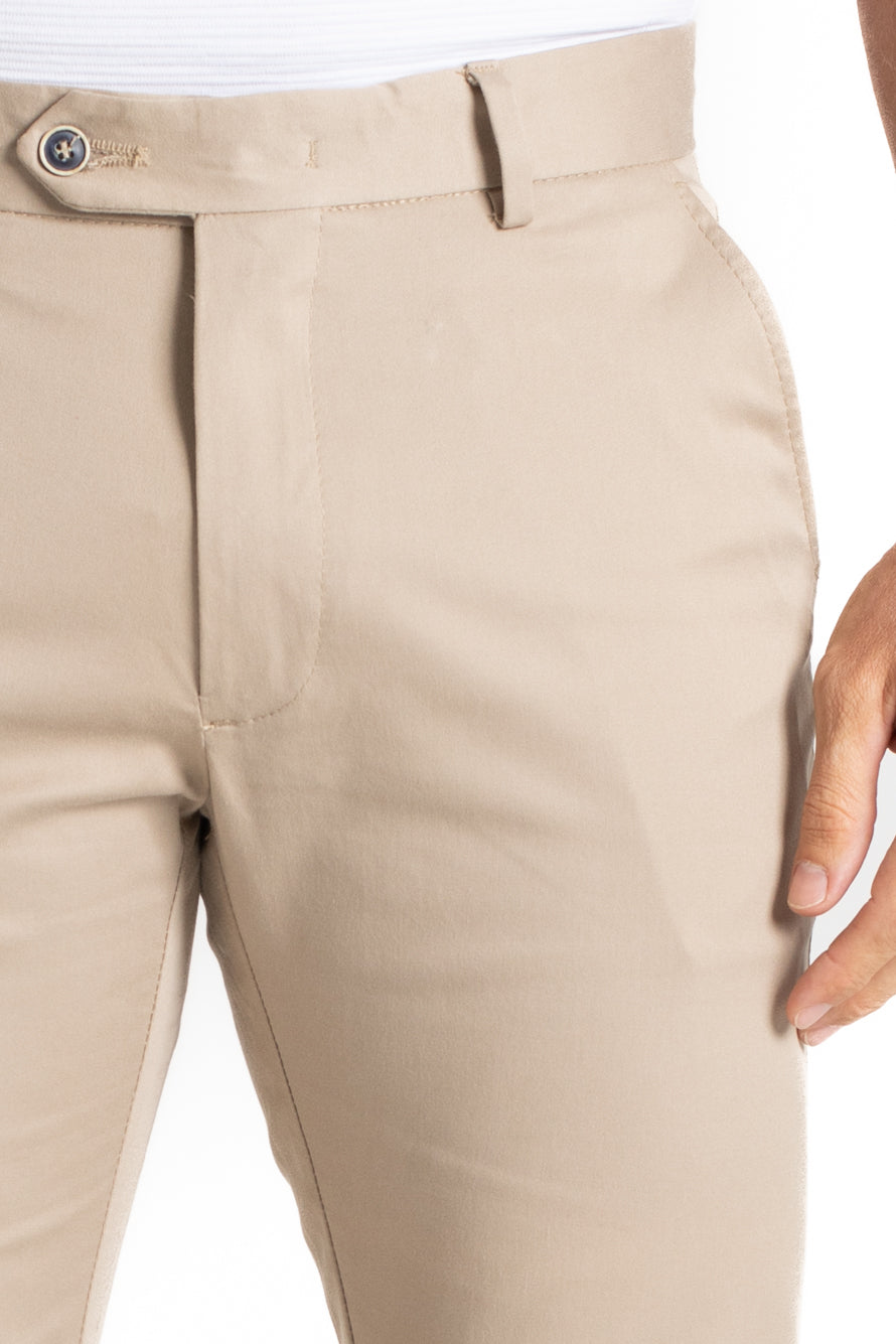 Calça Sarja Bolso Faca - Kaki Claro