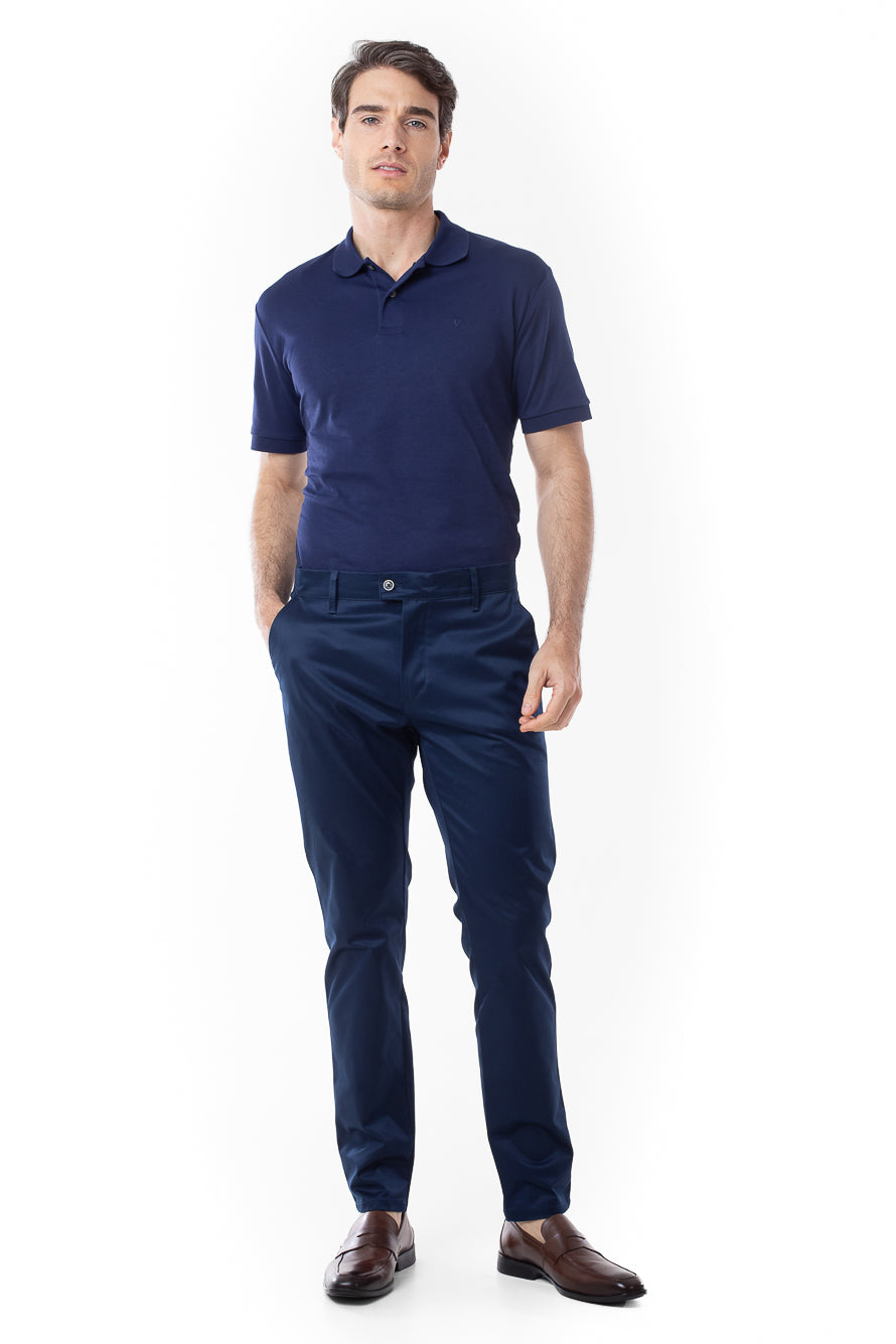 Calça Sarja Bolso Faca Slim Delli - Marinho