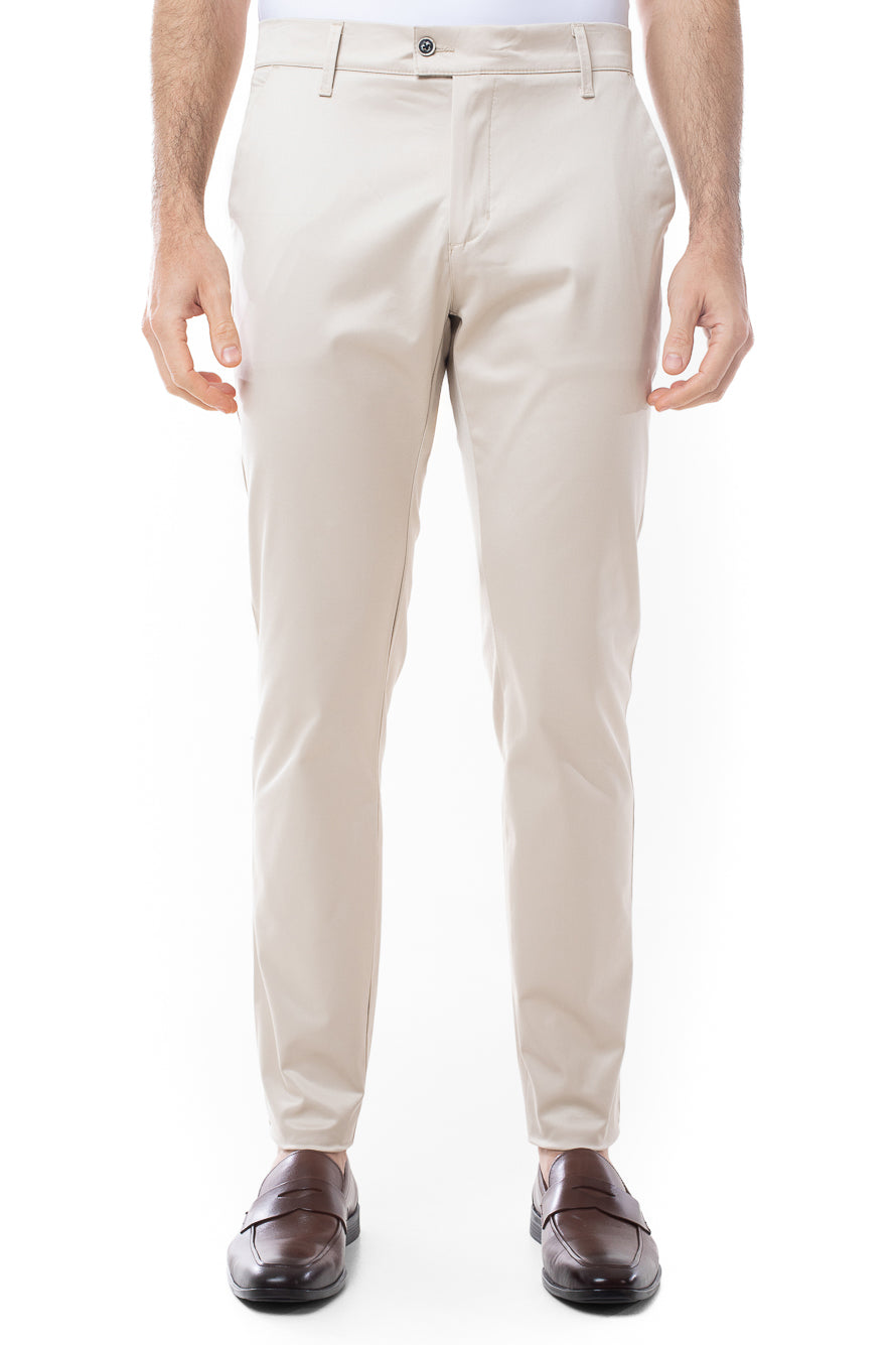 Calça Sarja Bolso Faca Slim Delli - Areia