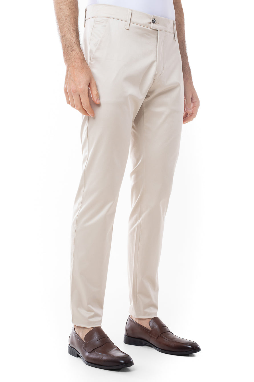 Calça Sarja Bolso Faca Slim Delli - Areia