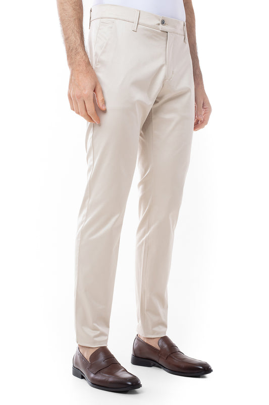 Calça Sarja Bolso Faca Slim Delli - Areia