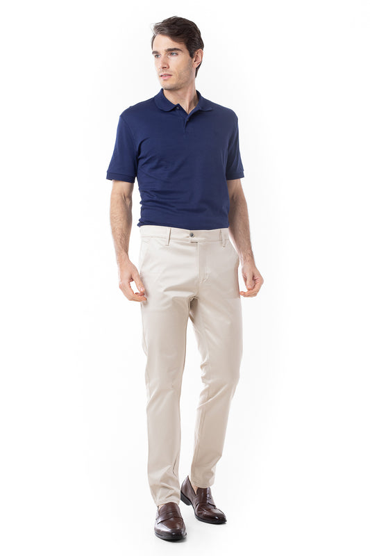 Calça Sarja Bolso Faca Slim Delli - Areia