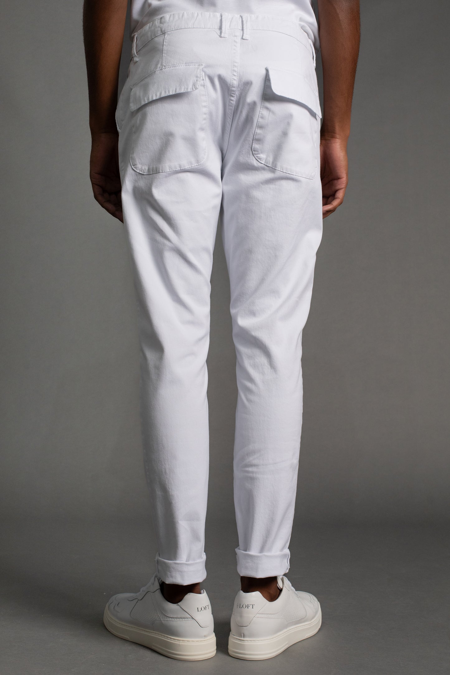 Calça Chino Slim Com Cordão - Branco
