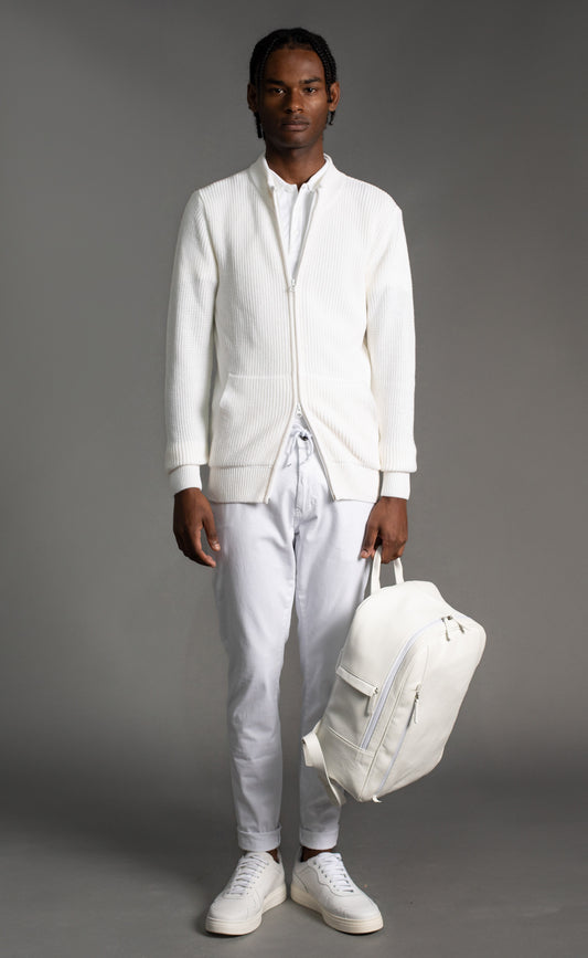 Calça Chino Slim Com Cordão - Branco