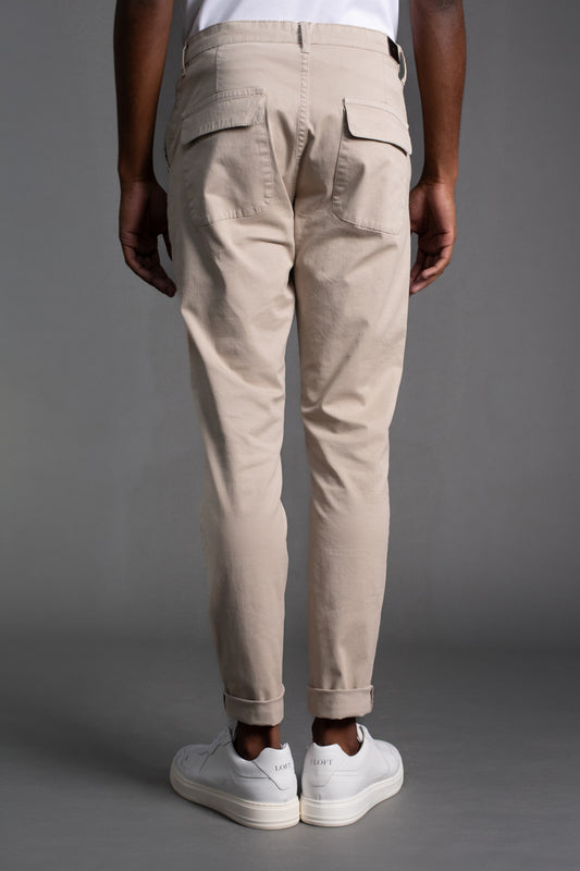 Calça Chino Slim Com Cordão - Khaki