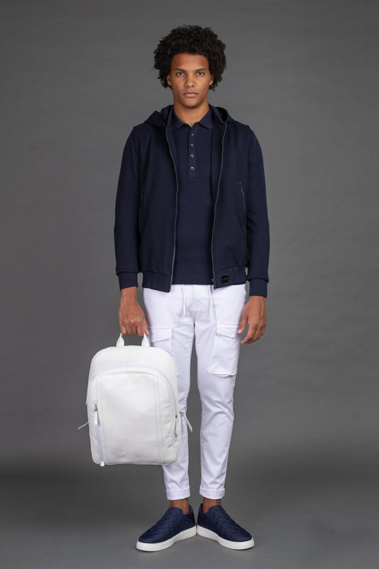 Calça Chino Slim Com Bolso Cargo - Branco