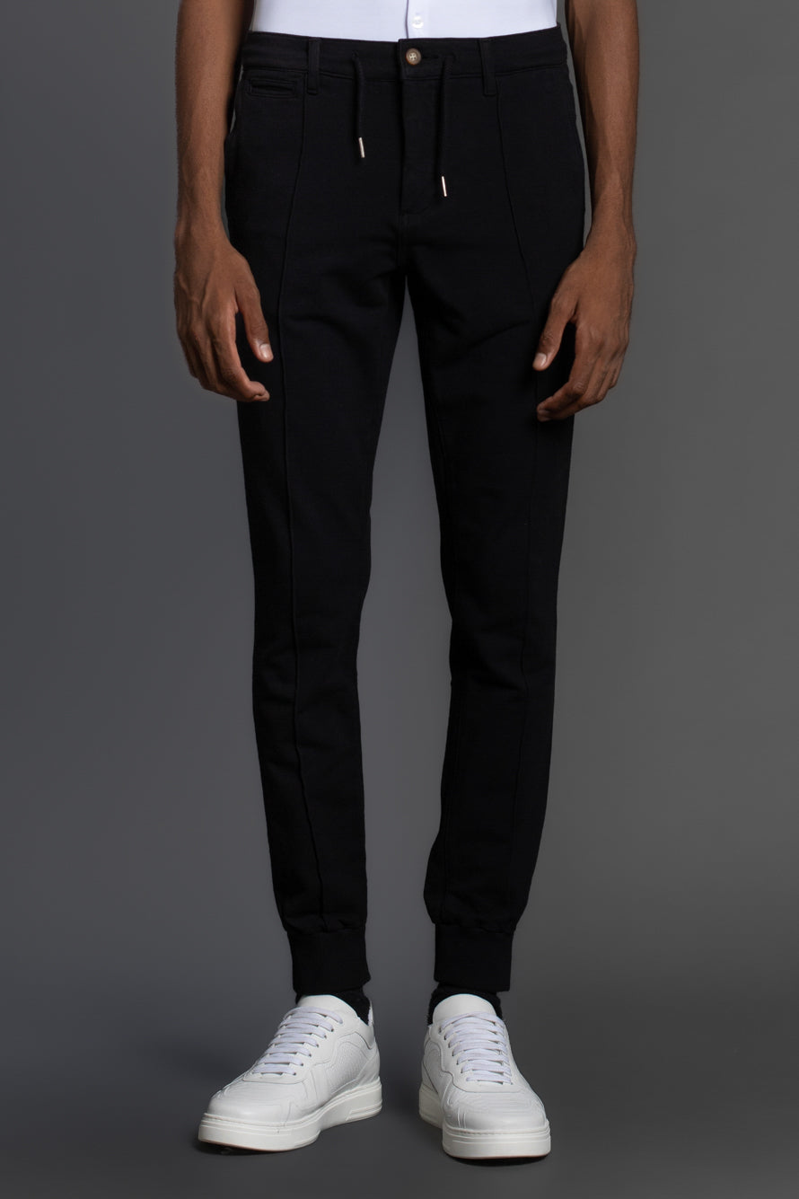 Calça Moletom Com Nervura - Preto