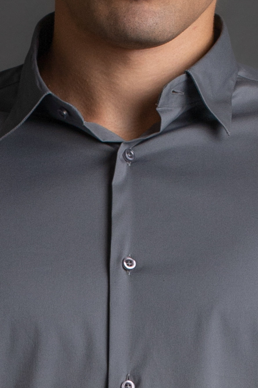 Camisa Manga Longa Algodão - Cinza