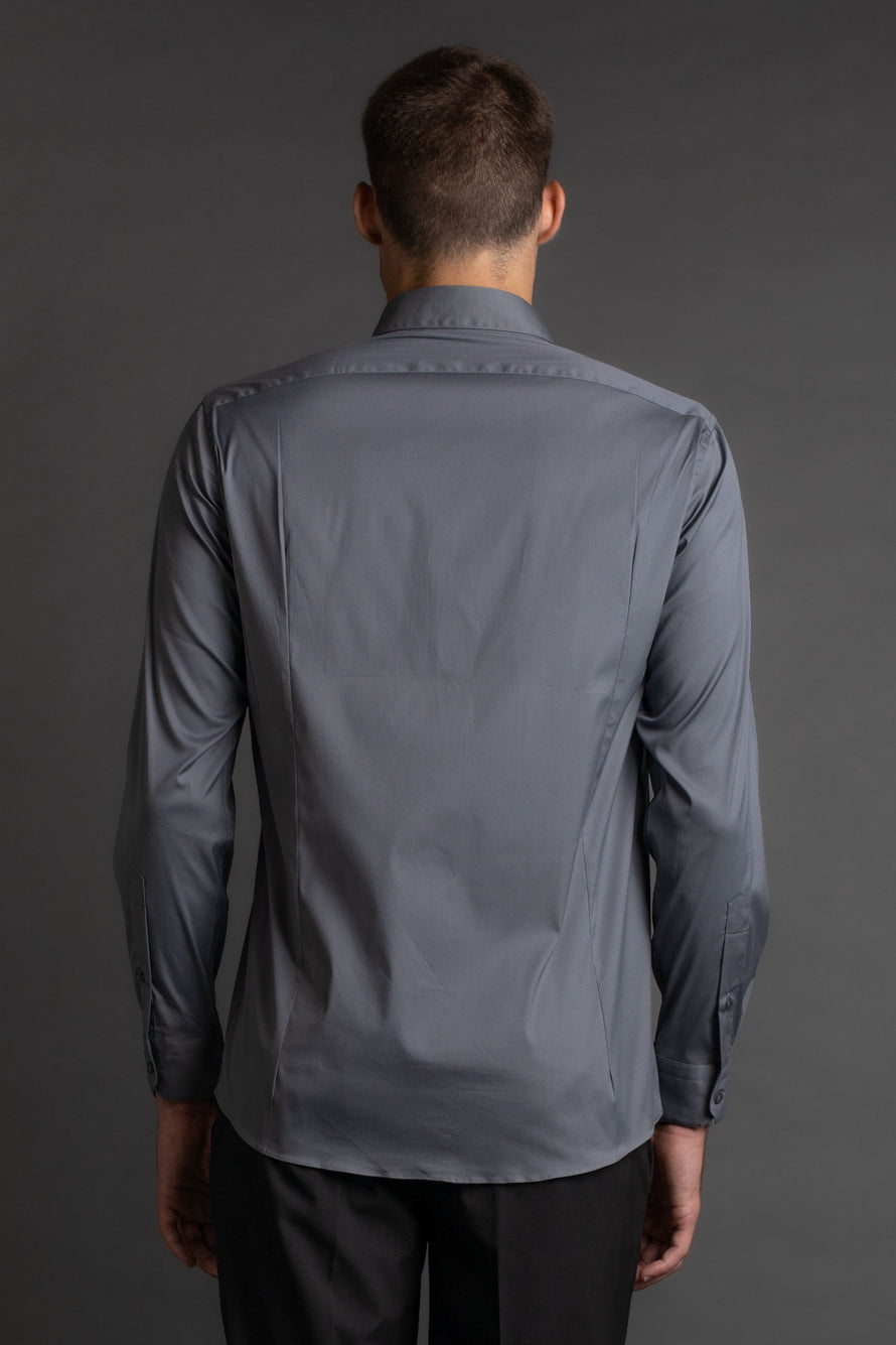 Camisa Manga Longa Algodão - Cinza