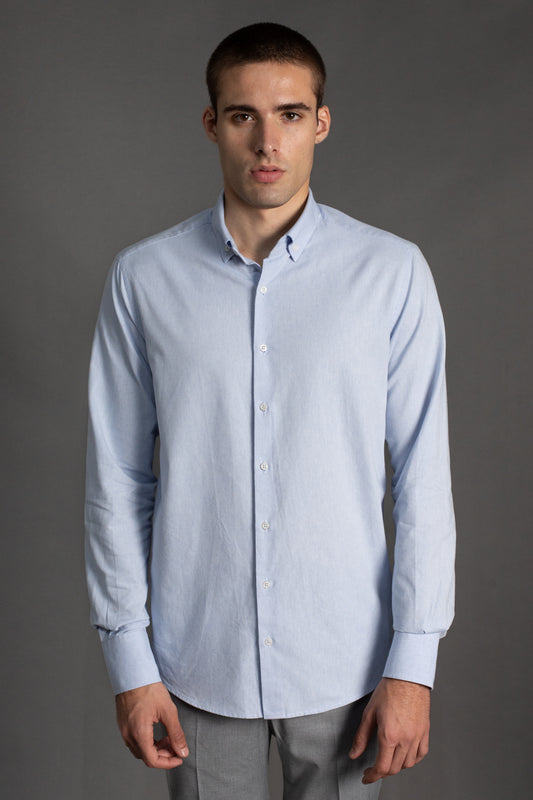 Camisa Manga Longa Slim Lisa Button Down - Celeste