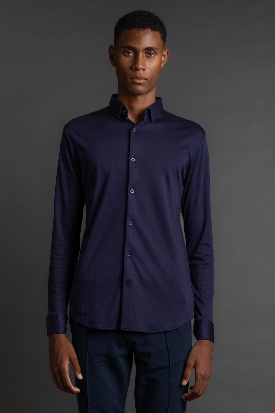 Camisa Manga Longa Pima - Marinho Noite