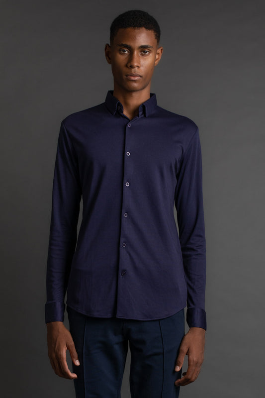 Camisa Manga Longa Pima - Marinho Noite