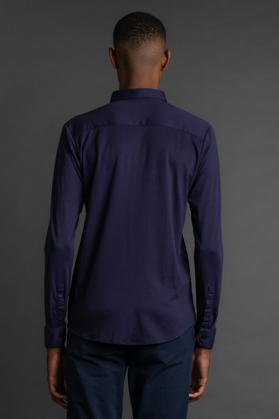 Camisa Manga Longa Pima - Marinho Noite