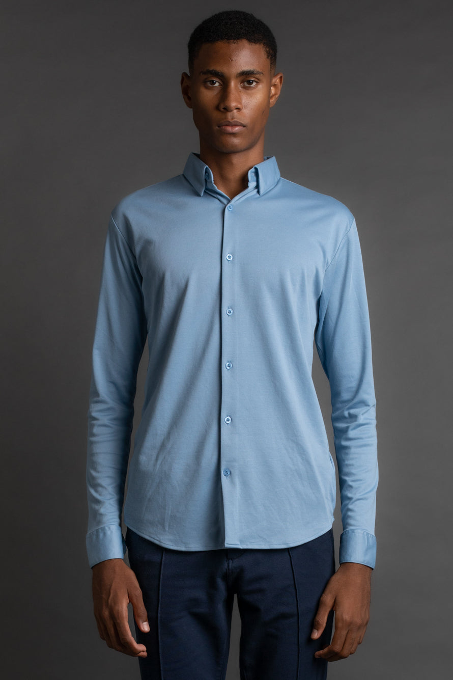 Camisa Manga Longa Pima - Azul Claro