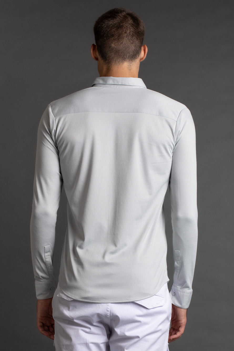 Camisa Manga Longa Pima - Cinza Claro