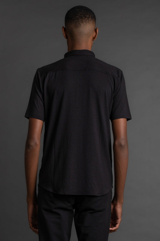 Camisa Manga Curta Malha - Preto