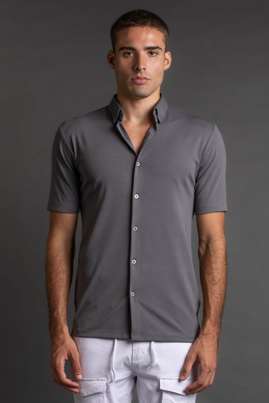 Camisa Manga Curta Malha - Grafite
