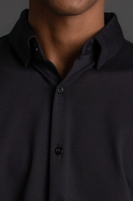 Camisa Manga Curta Malha - Preto