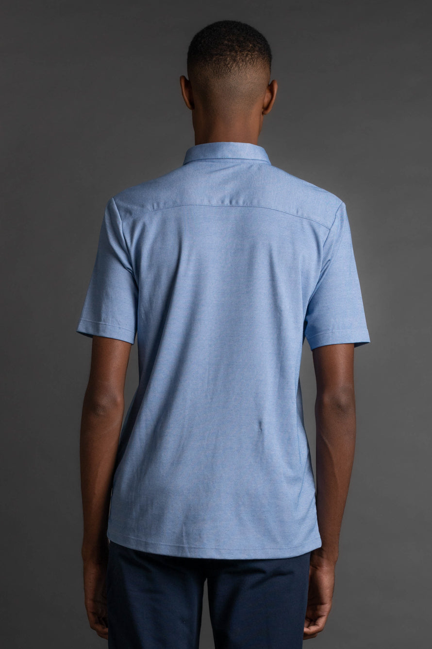 Camisa Manga Curta Malha - Azul Claro