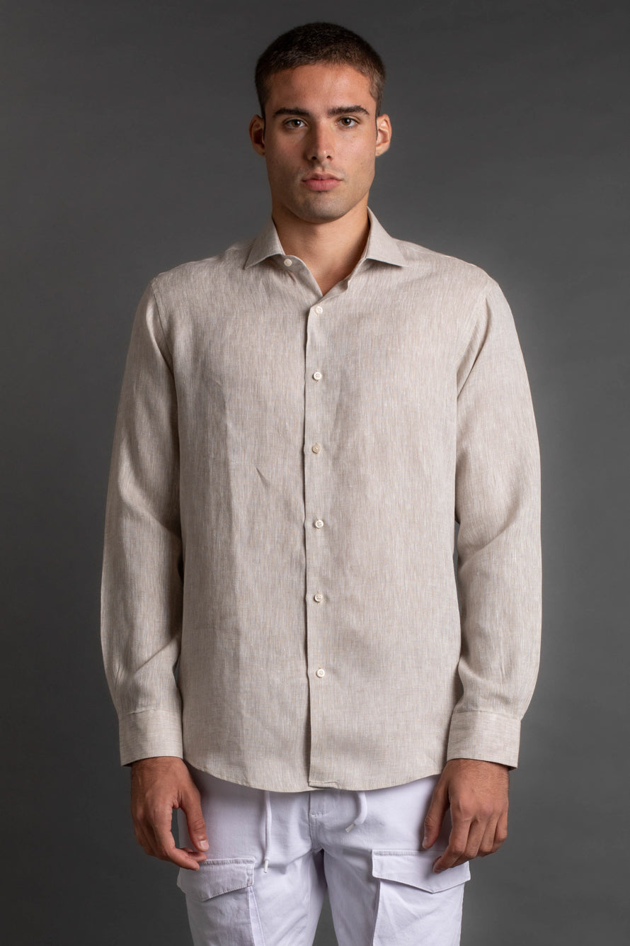 Camisa Manga Longa Linho - Khaki