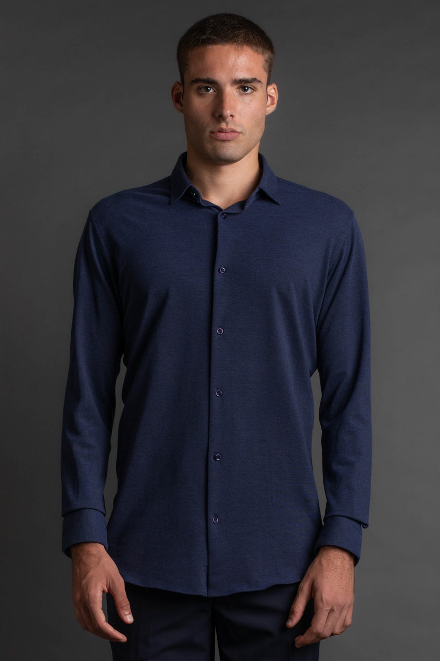 Camisa Manga Longa Algodão - Marinho