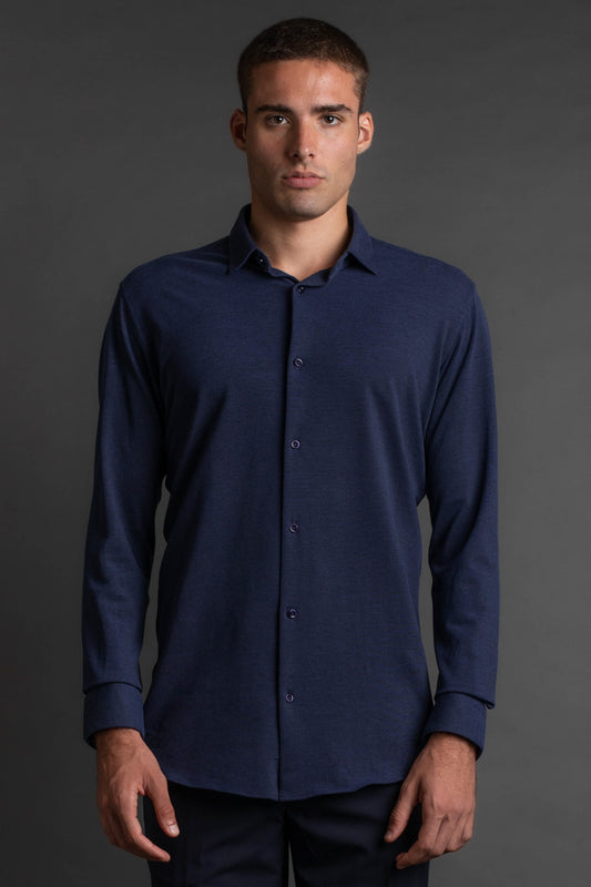 Camisa Manga Longa Algodão - Marinho