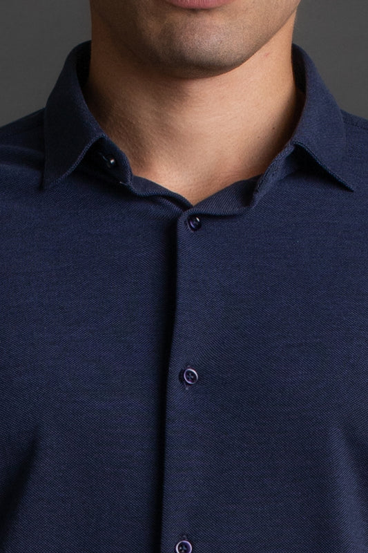 Camisa Manga Longa Algodão - Marinho