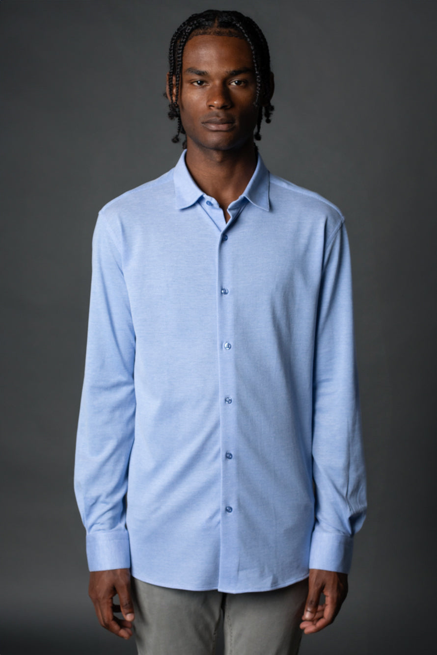 Camisa Manga Longa Algodão - Azul Claro