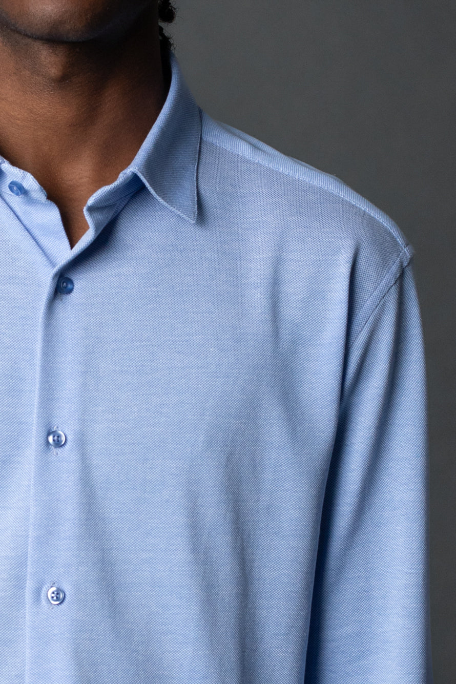 Camisa Manga Longa Algodão - Azul Claro