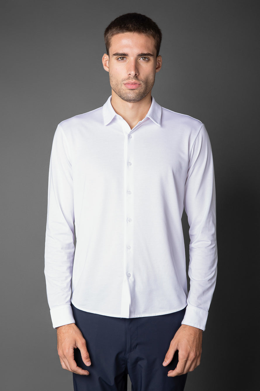 Camisa Manga Longa Malha Jersey Pima - Branco
