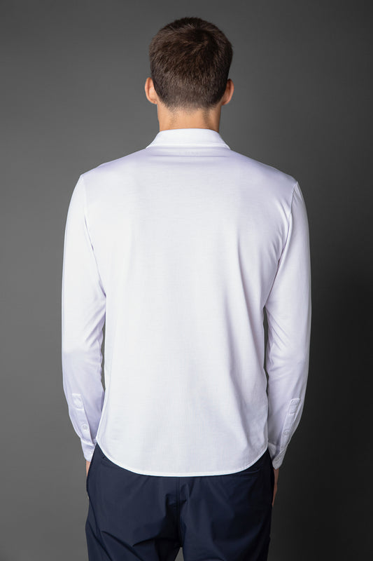 Camisa Manga Longa Malha Jersey Pima - Branco