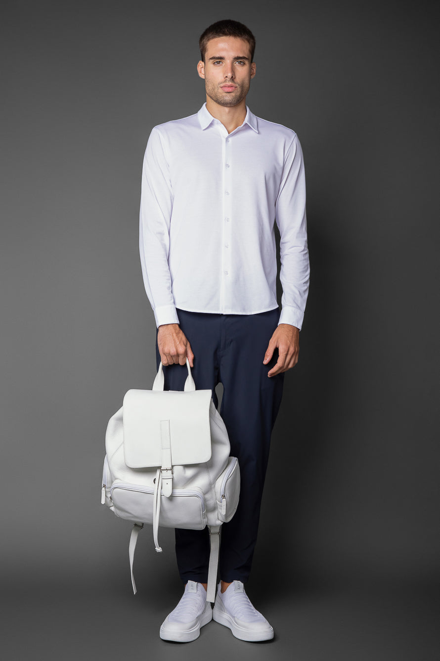 Camisa Manga Longa Malha Jersey Pima - Branco