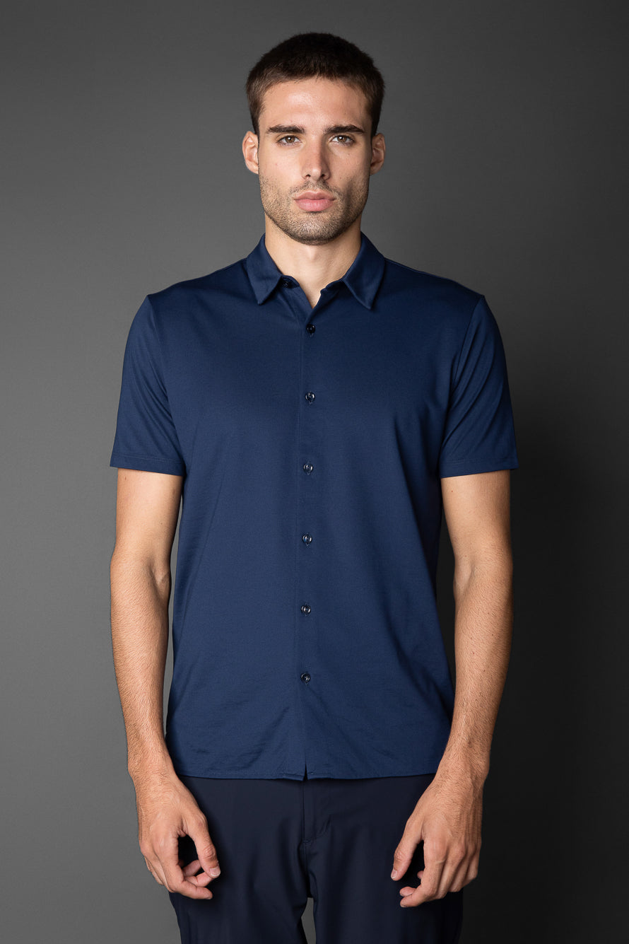 Camisa Manga Curta Malha Jersey Pima - Marinho