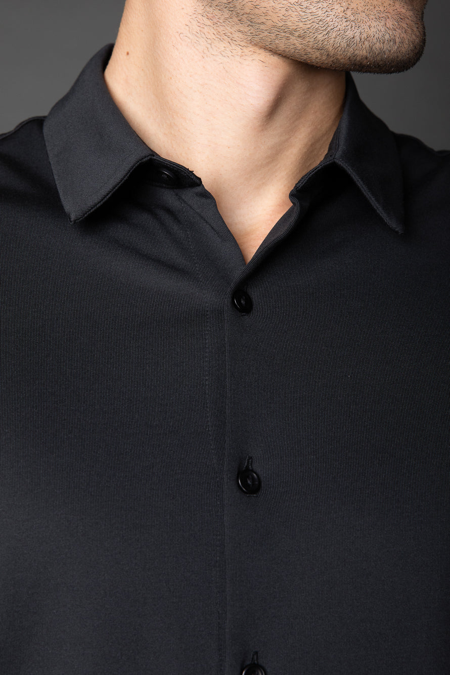 Camisa Manga Curta Malha Jersey Pima - Preto