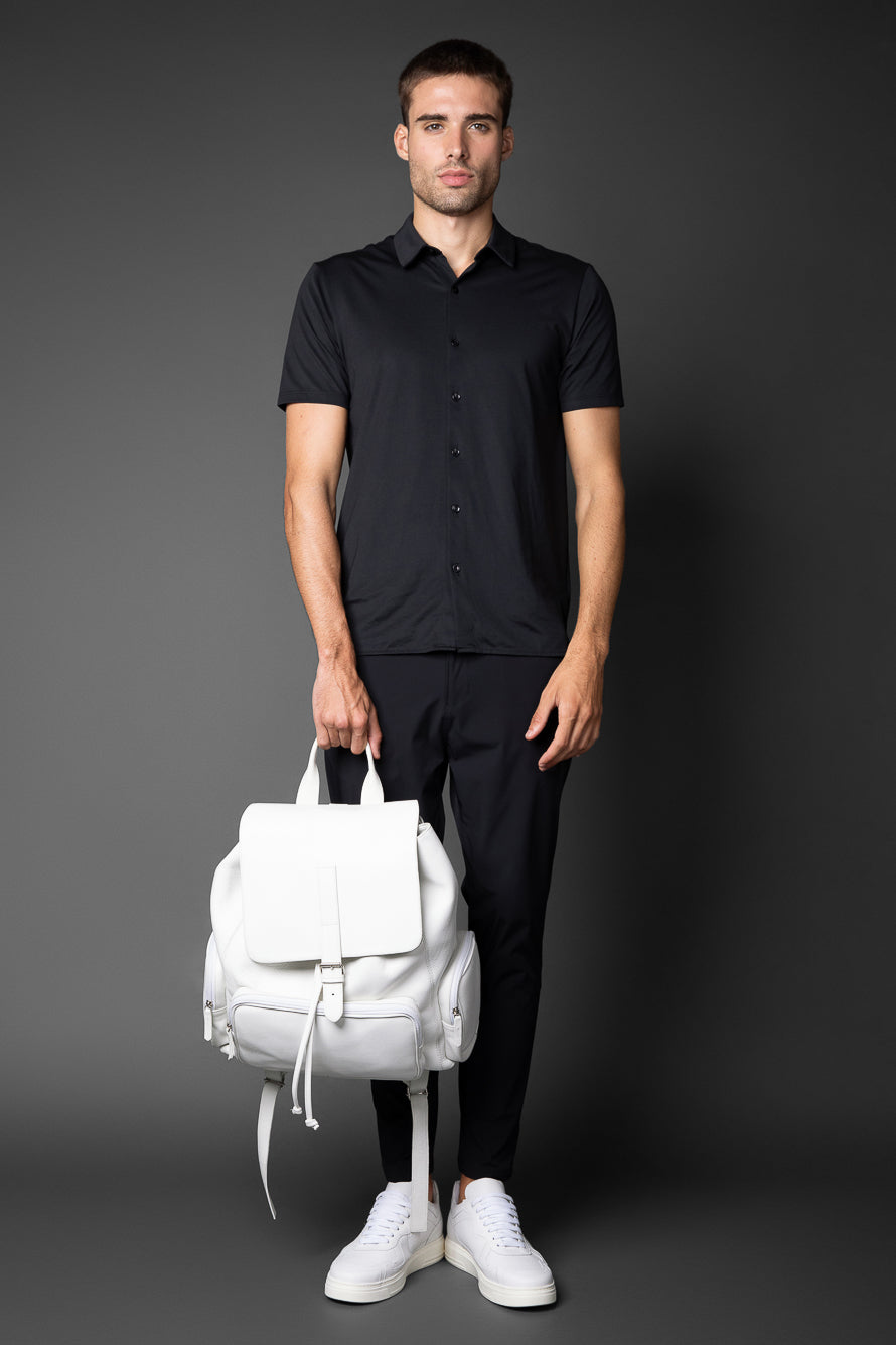 Camisa Manga Curta Malha Jersey Pima - Preto