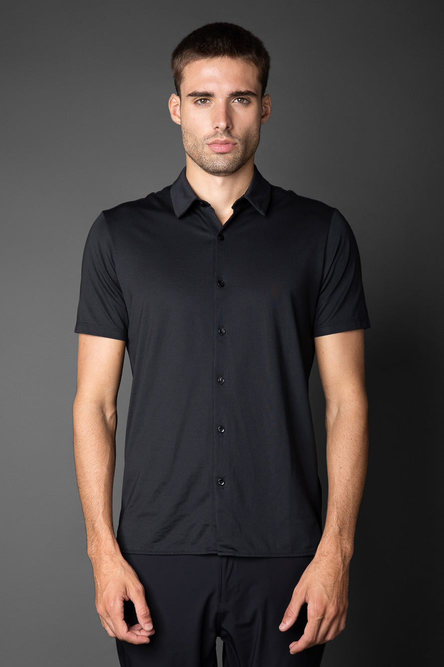 Camisa Manga Curta Malha Jersey Pima - Preto