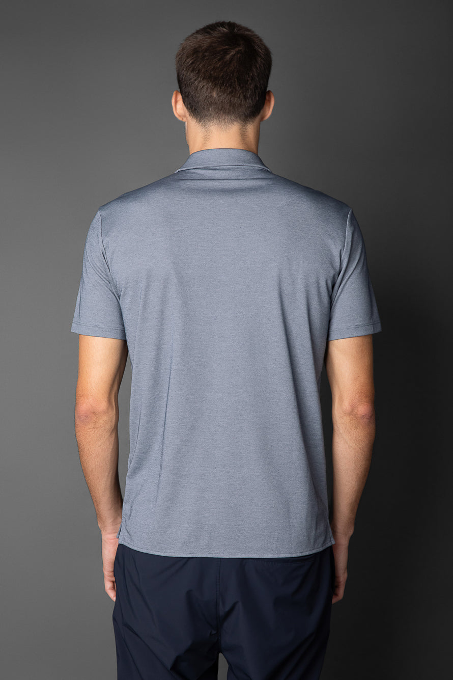Camisa Manga Curta Malha Gamuza Pima - Azul